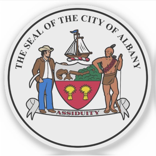 Het zegel van Albany, New York Sticker (Voorkant)