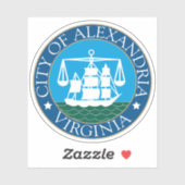 Het zegel van Alexandrië, Virginia Sticker (Vel)