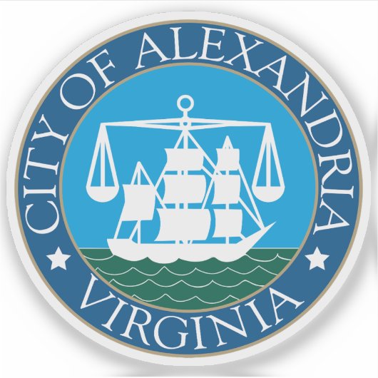 Het zegel van Alexandrië, Virginia Sticker (Voorkant)