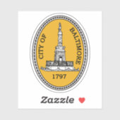 Het zegel van Baltimore, Maryland Sticker (Vel)