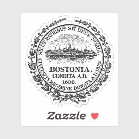 Het zegel van Boston, Massachusetts Sticker (Vel)