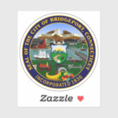 Het zegel van Bridgeport, Connecticut Sticker (Vel)