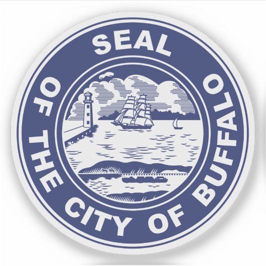 Het zegel van Buffalo, New York Sticker (Voorkant)