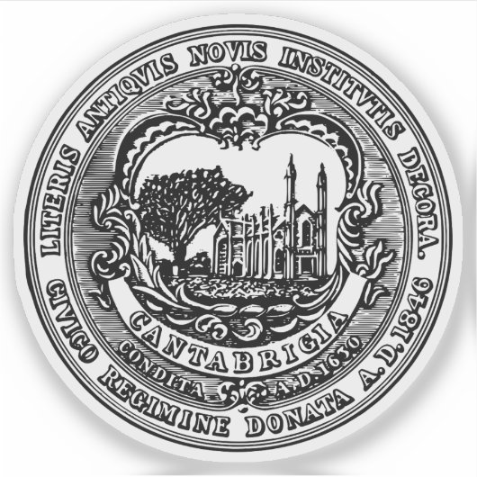 Het zegel van Cambridge, Massachusetts Sticker (Voorkant)