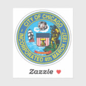Het zegel van Chicago, Illinois Sticker (Vel)