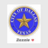 Het zegel van Dallas, Texas Sticker (Vel)
