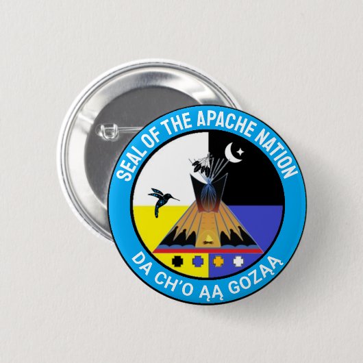 Het zegel van de Apache Nation Ronde Button 5,7 Cm (Voorkant /achterkant)