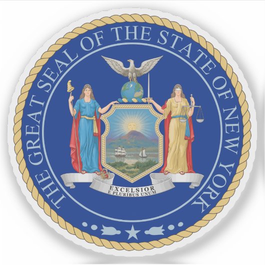 Het zegel van de staat New York Sticker (Voorkant)