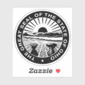 Het zegel van de staat Ohio (b&w-versie) Sticker (Vel)