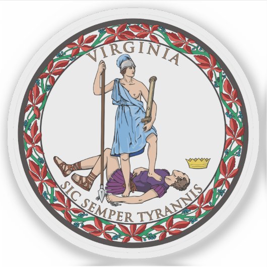 Het zegel van de staat Virginia Sticker (Voorkant)