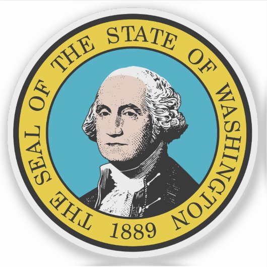 Het zegel van de staat Washington Sticker (Voorkant)