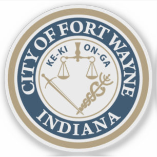 Het zegel van Fort Wayne, Indiana Sticker