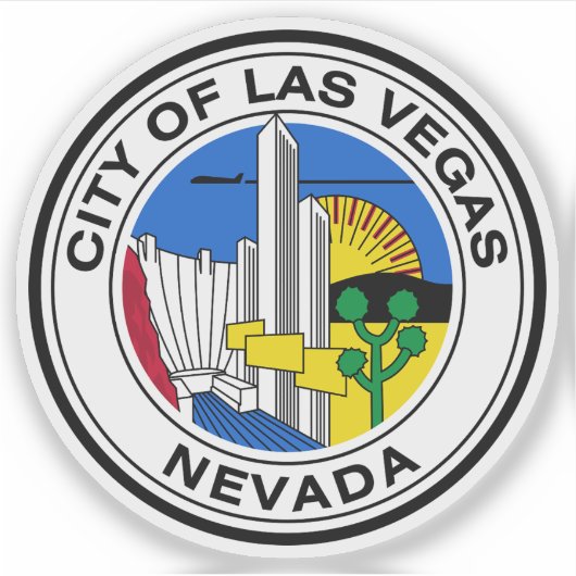 Het zegel van Las Vegas, Nevada Sticker (Voorkant)