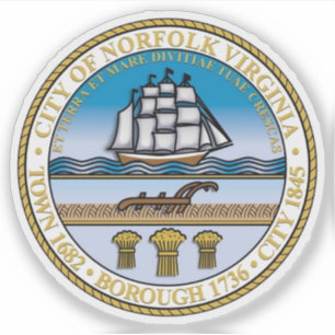 Het zegel van Norfolk, Virginia Sticker