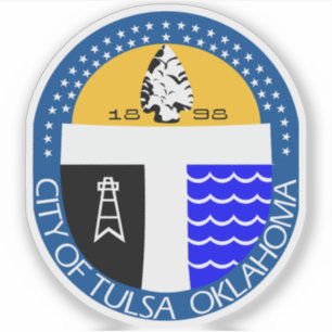 Het zegel van Tulsa, Oklahoma Sticker