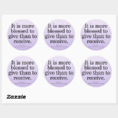 Het zegenen om Acts 20-35 te geven Ronde Sticker (Vel)