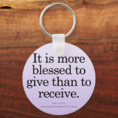 Het zegenen om Acts 20-35 te geven Sleutelhanger (Voorkant)