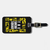 Het Zelfmoordplein | Gele en zwarte pictogramblokk Bagagelabel (Voorkant horizontaal)