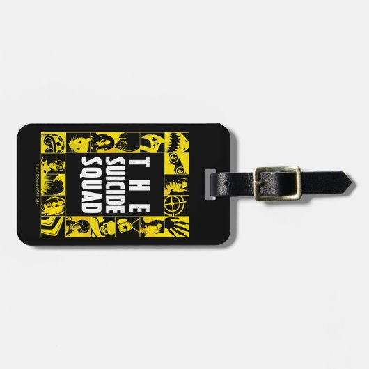 Het Zelfmoordplein | Gele en zwarte pictogramblokk Bagagelabel (Voorkant horizontaal)
