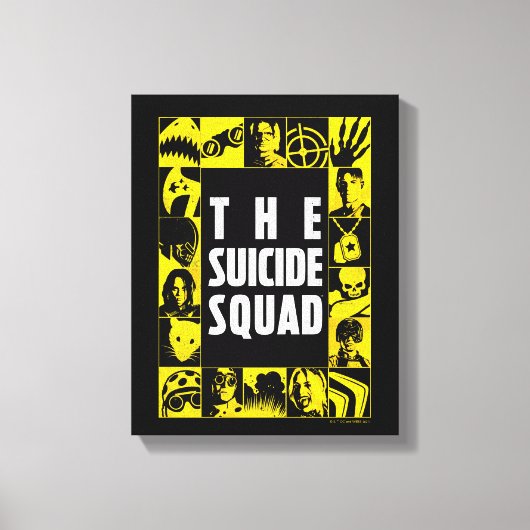 Het Zelfmoordplein | Gele en zwarte pictogramblokk Canvas Afdruk (Voorkant)