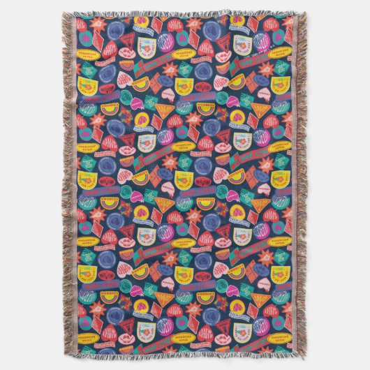 Het Zelfmoordplein | Harley Quinn Badge Pattern Deken (Voorkant Verticaal)