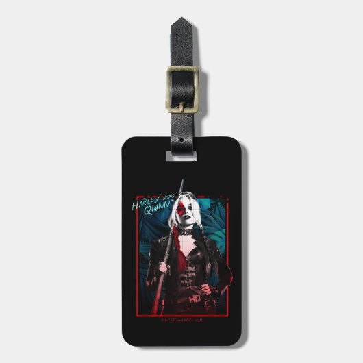 Het Zelfmoordplein | Harley Quinn en Green Ferns Bagagelabel (Voorkant verticaal)