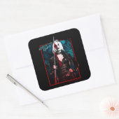 Het Zelfmoordplein | Harley Quinn en Green Ferns Vierkante Sticker (Envelop)