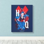 Het Zelfmoordplein | Harley Quinn Fern & Diamonds Canvas Afdruk (Insitu (Houten vloer))