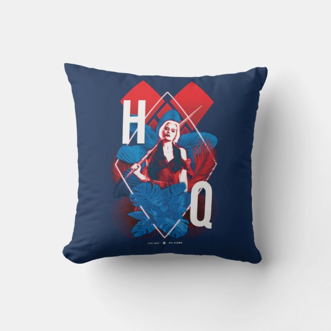 Het Zelfmoordplein | Harley Quinn Fern & Diamonds Kussen (Voorkant)