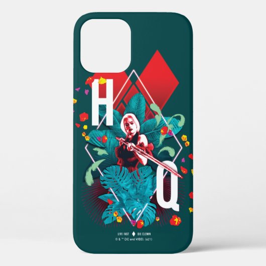Het Zelfmoordplein | Harley Quinn Floral Diamond Case-Mate iPhone Case (Achterkant)