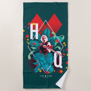Het Zelfmoordplein Harley Quinn Floral Diamond Strandlaken