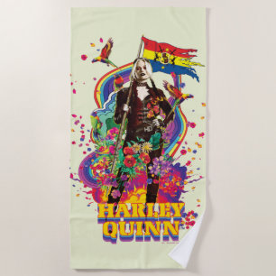 Het Zelfmoordplein   Harley Quinn Flowers & Rainbo Strandlaken