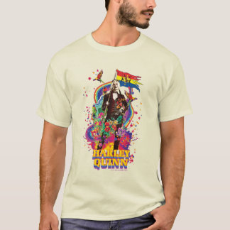 Het Zelfmoordplein | Harley Quinn Flowers & Rainbo T-shirt