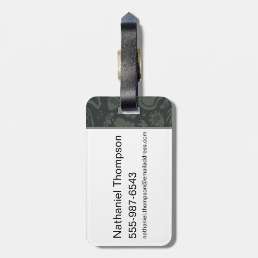 Het Zelfmoordplein | Pictogrampatroon tekens Bagagelabel (Achterkant verticaal)