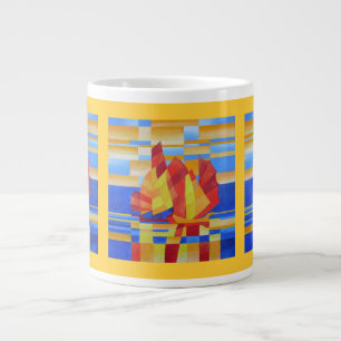 Het zeuren op de zeven Zeeen zo blauwe Abstracte C Grote Koffiekop