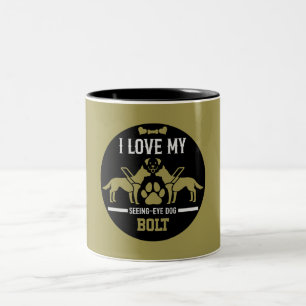 Het zien van Eye Dog Gift Tweekleurige Koffiemok