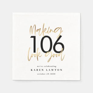 Het ziet er goed uit als een gouden verjaardagsfee servet