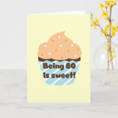 Het zijn 80 is Sweet Birthday T-shirts en Gifts Kaart (Gele Bloem)