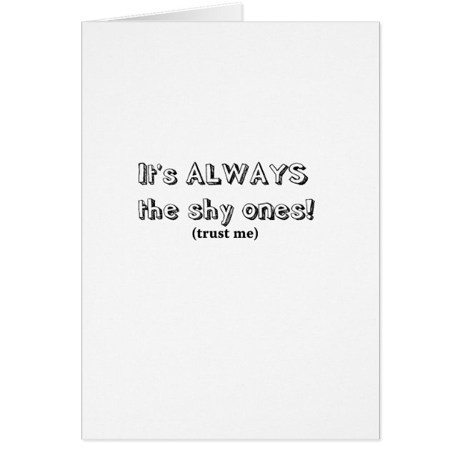 Het zijn altijd de verlegen. (Voorkant)