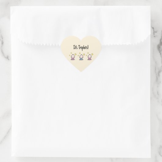 Het zijn drieling!, aangepaste drieling baby's hart sticker (Tas)
