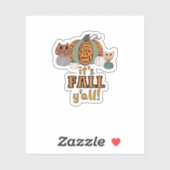 Het zijn Herfst Y'all, luipaardpompoenen en uilen Sticker (Vel)