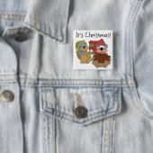 Het zijn kerstshirts en cadeautjes vierkante button 5,1 cm (In situ)