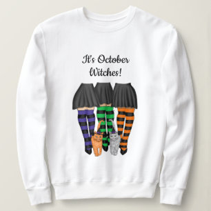 Het zijn Oktober Witches - Drie Witches en Katten Trui