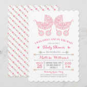 Het zijn Twin Girls! Twins Baby shower uitnodiging (Voorkant / Achterkant)