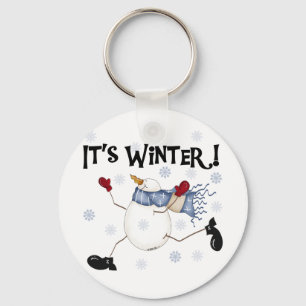 Het zijn Winter Snowman Tshirts en Cadeaus Sleutelhanger