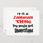 HET ZIJN ZAMBIAANSE DESIGN BRIEFKAART (Voorkant / Achterkant)