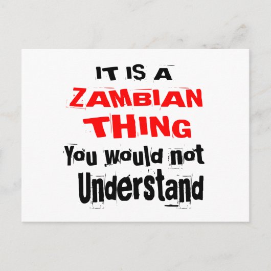 HET ZIJN ZAMBIAANSE DESIGN BRIEFKAART (Voorkant)