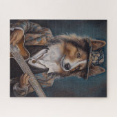 Het zingen van de Blues Shetland Sheepdog | Shelti Legpuzzel (Horizontaal)