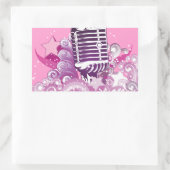 het zingen van diva  microfoonsterren en zwemmels rechthoekige sticker (Tas)