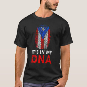 Het zit in DNA Puerto Ricaanse vingerafdruk Hispan T-shirt